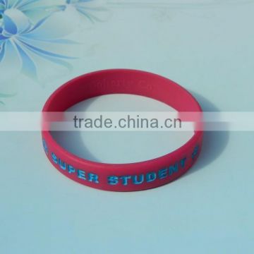 Cheap custom silicone rubber bracelet charms wristband with logo