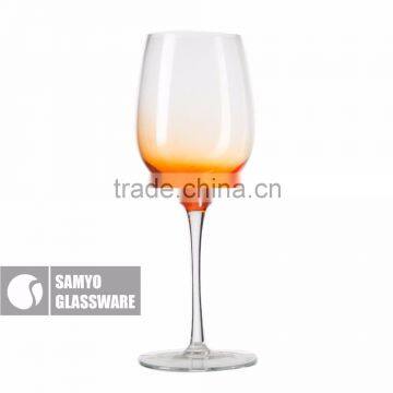 samyo mouth blown glassware with half orange color at the bottom