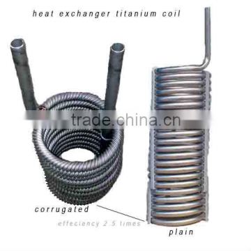 best quality strong anti-corrosion corrugated titanium tube coil can used for heat exchanger water storage as cooling or heating