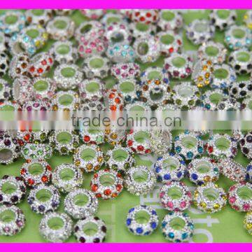 GZKJL-CT0160 Wholesale crystal rhinestone pave metal loose beads jewelry finding