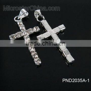 2015 Cheaper White Color Rhinestone Diamond Design Custom Cross Pendant photo-6
