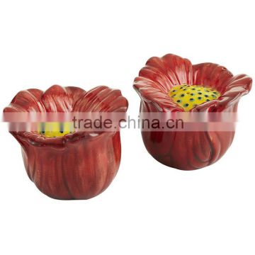 2013 new design Poppy flowers ceramic salt and pepper shaker