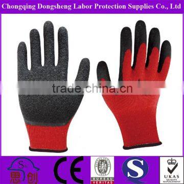 Wear Resistance Red Latex Coated Mechanic Safety Work Gloves