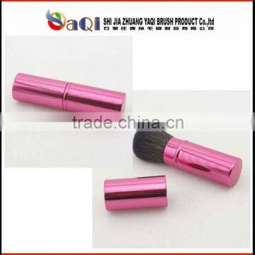 hot pink makeup brushes,pink powder brush,retractable pink makeup brushes,cosmetic brushes