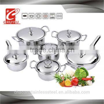 12 pcs New design gas stainless steel cookware set CYTG12-29-4
