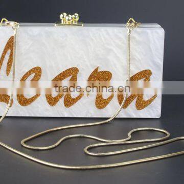 High quality new product acrylic clutch bag for lady