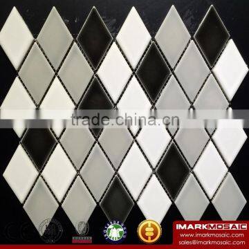 IMARK Mixed White Black And Gray Color rhombus Ceramic Mosaic Tile/Bathroom Tile/Modern Kitchen Tile China Supplier