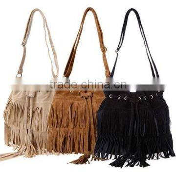 2015 Hot Sale Women Tassel Bag Faux Suede Shoulder Bag Women Messenger Bag Wholesale