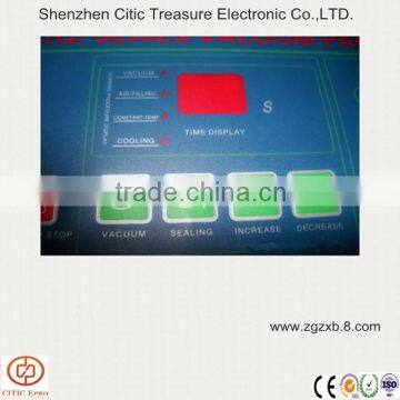 Membrane keypad controller switch panel with window