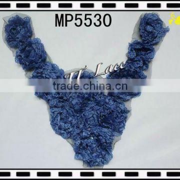 Navy chiffon flower lace