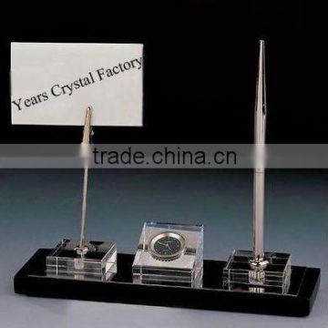 Beautiful crystal glass pen holder office stationery