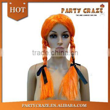 Pigtail women long orange wig