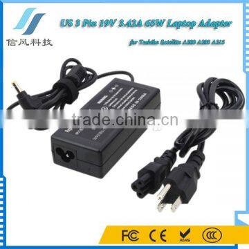 Black 19V 3.42A 65W AC Adapter Charger for Toshiba A200 A205 A215 Power Adapter