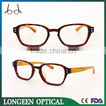 China new stylish spectacle frame with bamboo temple