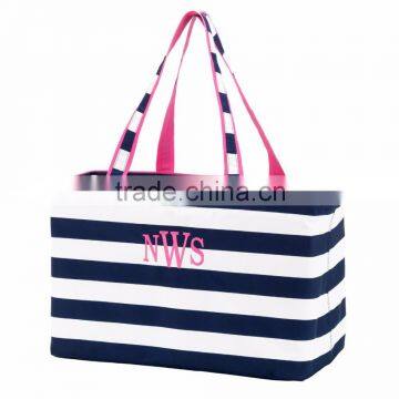 Monogrammable Prep Stripe Ultimate Game Day Canvas Tote Bag