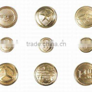 Gold or Silver shank button, Jean Button, Military button with embossed logo