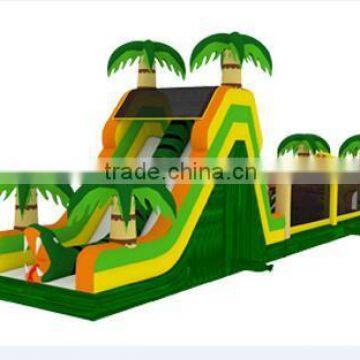 3.3mWx20mLx6mH Tropical Theme Giant Adult Inflatable Obstacle Course for Sale Large Inflatable Games photo-3