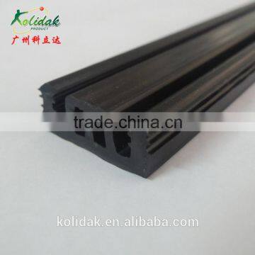 Black E shape with double hole PVC rubber strip