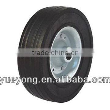 8x2.5 china manufacture solid rubber wheel with zinc rim