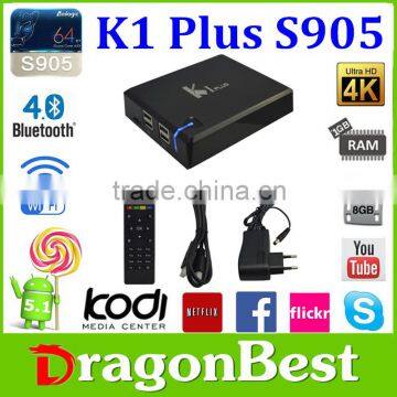 K1 Plus Android5.1.1 Tv Box Ddriii 1Gb 8Gb Amlogic S905 Quad Core 64 Bit Set Top Box Lollipop 905 Tvbox