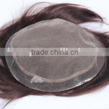 Human hair hand tied lace Men's toupee