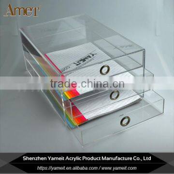 OEM Clear Exquisite Elegant Acrylic File Holder With Drawer