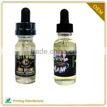 High Quality Cmyk Printing Self Adhesive Custom E-liquid Ejuice Labels For Glass Bottle