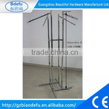 Clothing Rack 4 Way Slant Arms Clothes Adjustable Garment Retail Display Rack