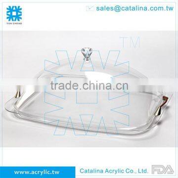 Taiwan Manufacture High Quality Clear with Cover Acrylic Serving Tray