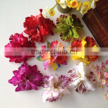 Handmade Fabric Three Thailand Orchid Flowers Hair Brooch