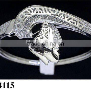 925 sterling silver bangle with cz stones QFB115