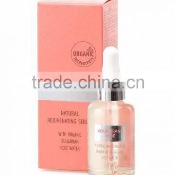 Rejuvenating Serum with Organic Rose Water, Natural Cosmetic Product - 30 ml. Private Label Available. Made in EU