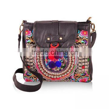 New style embroidery messenger bags ethnic leather bag for women