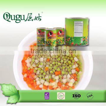 canned food brand of mixed vegetables in tin made from peas,carrots,potatoes