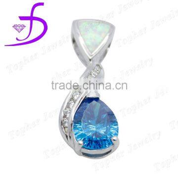 fashion sapphire trendy stone with pendant good quality zircon pave jewelry