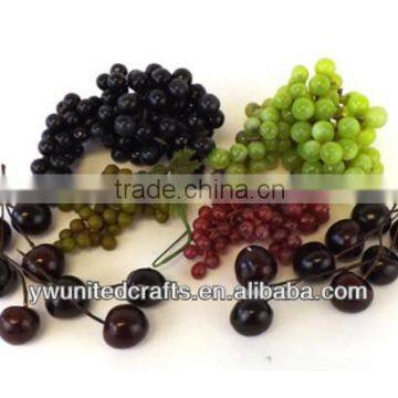 Artificial Plastic Fruit Lot - Green and Red Grapes - Blueberries - Cherries