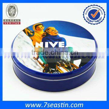 christmas round cookie tin box from factory wholesale