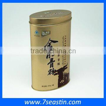 Paint Tin Cans With Oval Shape For Tea Packaging