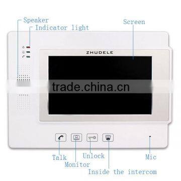 New Video DoorPhone 1 IN 1 Intercom System 7 Inch Screen Monitor Unlocking Hands-Free Intercommunication Night Vision Camera photo-2