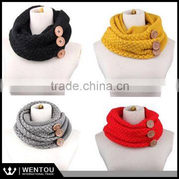 Wholesale Infinity Button knitted scarf