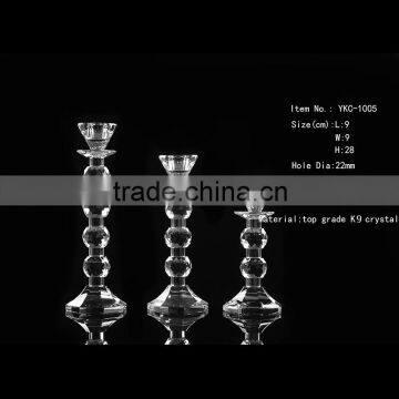 pujiang origin long ball stemmed glass candle holder for home decoration