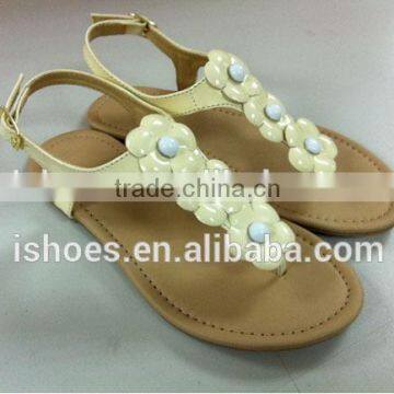 Flower Decorative Latest Ladies Flat Sandals photo-4
