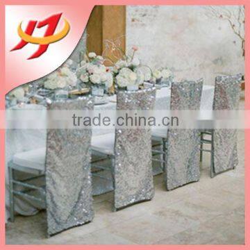Factory Sale High Back Gold Sequin Christmas Chair Covers for Banquet photo-6