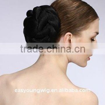 synthetic Black bun hairpieces, fake new hair dome hair chignon