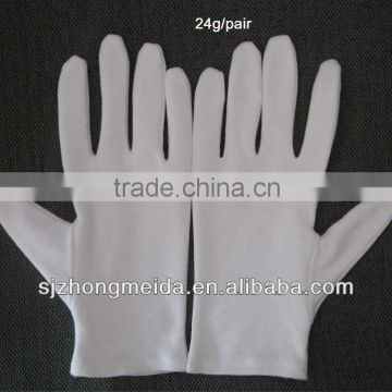 white thin cotton parade glove,polyester glove