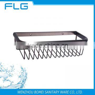 Top Fashion Metal Shower Shelf Accessory brass Single Storage Basket Wall Mounted Bathroom Rack