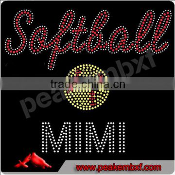 Beautiful softball mimi rhinestone hotfix drawings strass