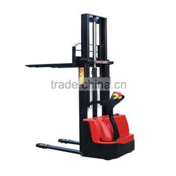 1tons electric forklift/yujie good power forklift price/battery operated platform/logistics equipment/stacker export good price