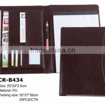 unique design presentation folders / pu leather conference folder factory price / file folder a4 size