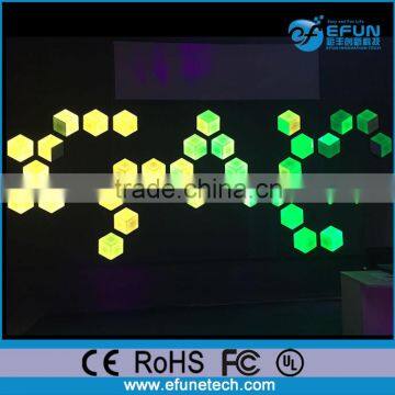 IP54 wireless control nightclub decorative honeycomb diy shape 3D wall led panel rgb